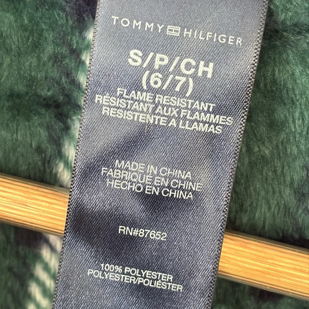 Tommy Hilfiger Boys Green and Navy Plaid Robe